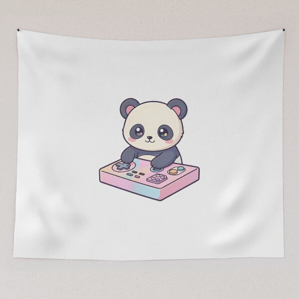Item preview, Cute Gaming Panda Playing Video Games Kawaii Gamer designed and sold by KCasual.