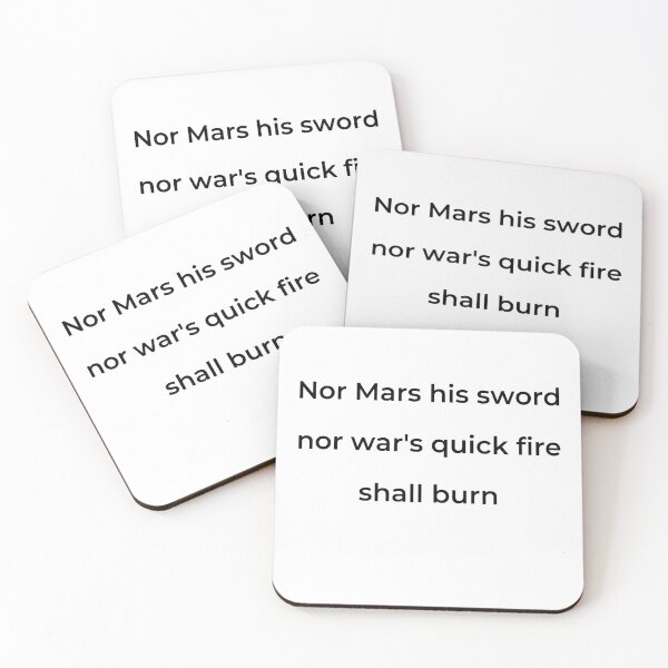 Item preview, "Nor Mars his sword nor war's quick fire shall burn" - print black designed and sold by ariksworld.