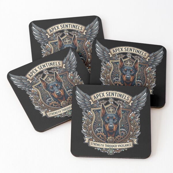 Item preview, Apex Sentinels Doberman Pinscher Crest – Strength Through Vigilance Tactical Badge designed and sold by vividthreads99.
