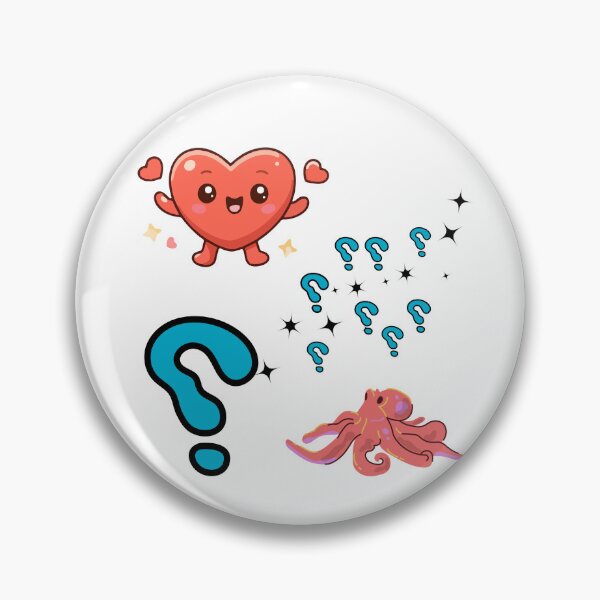 Item preview, Cute Heart & Question Mark Sticker Pack | Funny Kawaii Illustration designed and sold by Emianartstudio.