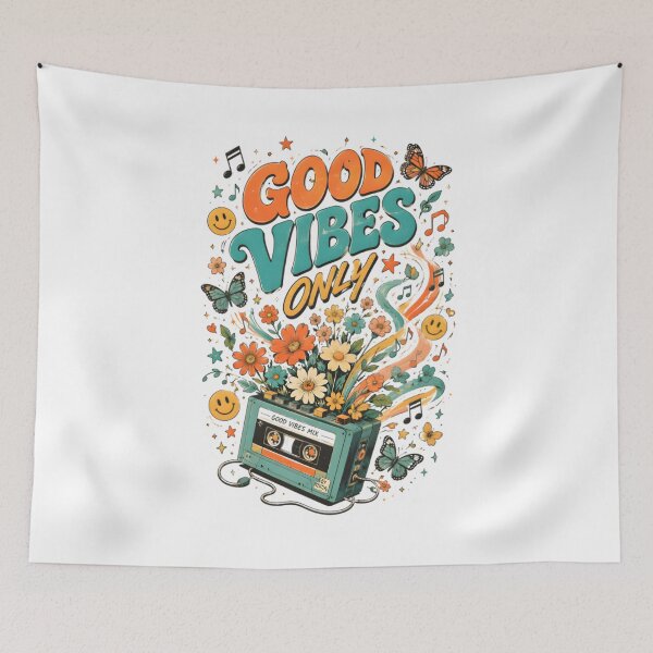 Item preview, Good Vibes Only Retro Cassette Design designed and sold by Drofted.