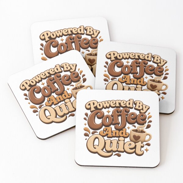 Item preview, Powered by Coffee and Quiet - Cozy Caffeine Quote designed and sold by GoverArt.