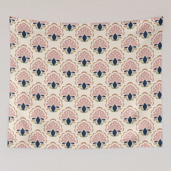 Item preview, Elegant Art Deco Floral Fan Pattern in Soft Earth Tones designed and sold by WanwisaChuenlom.