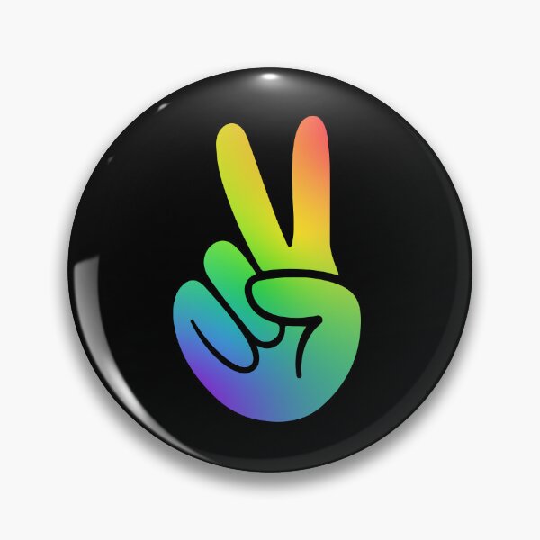 Item preview, Rainbow Peace Sign Hippie Hand  designed and sold by teeperfect.
