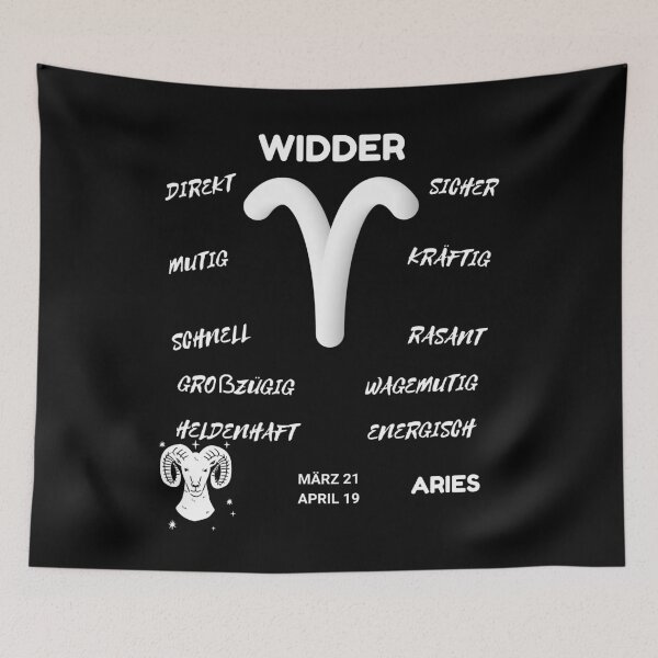 Artikelvorschau, Widder Sternzeichen Astrologie Symbol Aries Horoskop (Dark Version) entworfen und verkauft von ZODIARA.