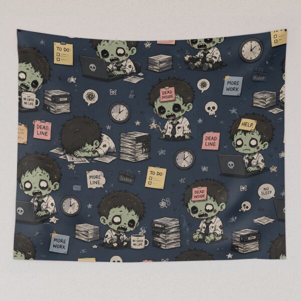 Item preview, Cute Chibi Office Zombie Pattern designed and sold by 0606PM.