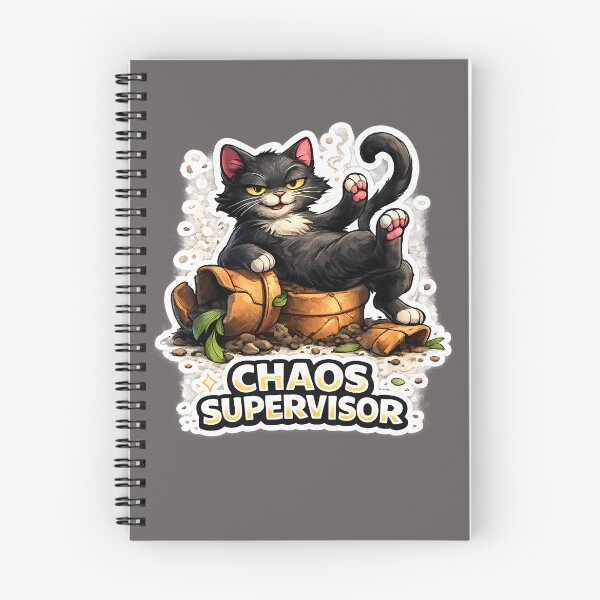 Item preview, Chaos Supervisor Funny Black Cat Sticker – Mischievous Cat Meme Plant Destroyer Design designed and sold by lazygum.