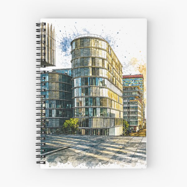 Item preview, Modern architecture in Düsseldorf – Urban charm in watercolor & ink designed and sold by Peter Kaul.