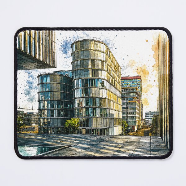 Item preview, Modern architecture in Düsseldorf – Urban charm in watercolor & ink designed and sold by Peter Kaul.