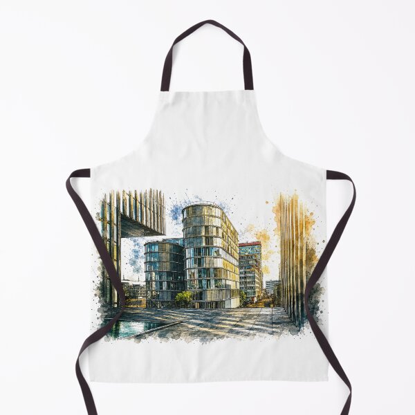 Item preview, Modern architecture in Düsseldorf – Urban charm in watercolor & ink designed and sold by Peter Kaul.