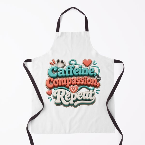 Item preview, Caffeine Compassion Repeat - Nurse and Caregiver Quote designed and sold by GoverArt.