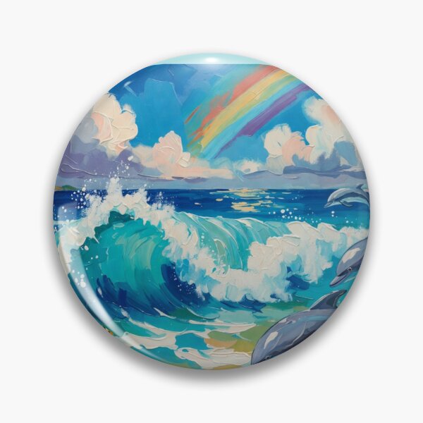 Item preview, Joyful Vibrant Ocean with Dolphins Playing – Happy Turquoise Wave Canvas Print designed and sold by Nexus Space.