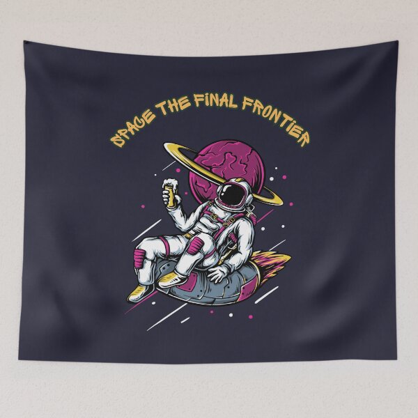 Item preview, Space The Final Frontier - Astronaut Riding Rocket with Beer designed and sold by GoGreenlove.
