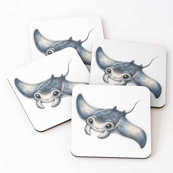 Item preview, Cute Vintage Manta Ray - Blue Ocean Ray Illustration designed and sold by PND7777.