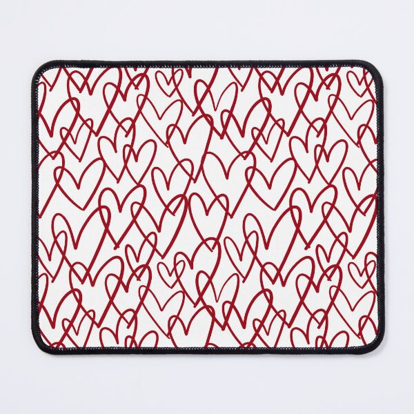 Item preview, Red Hand Drawn Hearts Cute Line Art Pattern designed and sold by Zaya_art.