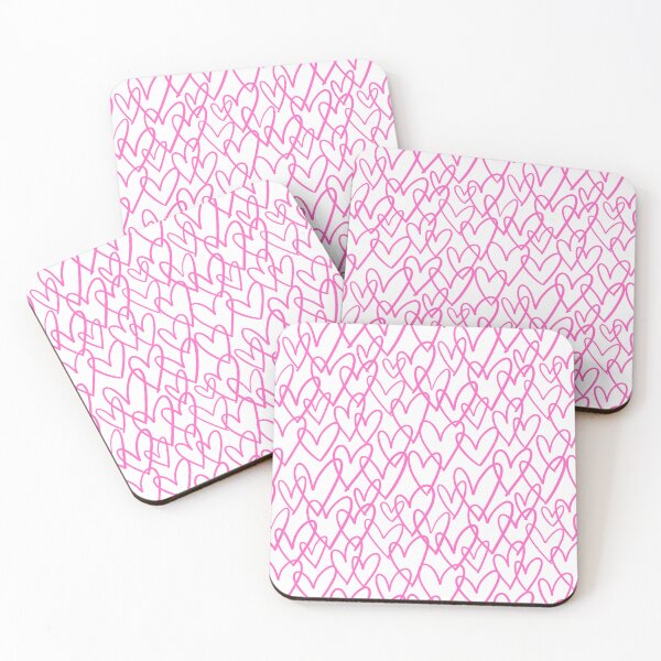 Item preview, Pink Hand Drawn Hearts Cute Line Art Pattern designed and sold by Zaya_art.