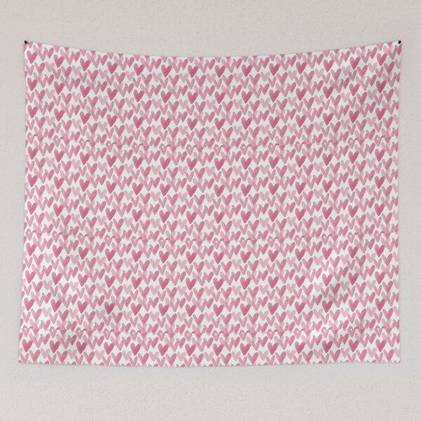 Item preview, Soft Watercolor Pink Hearts Pattern designed and sold by SarvynStudio.