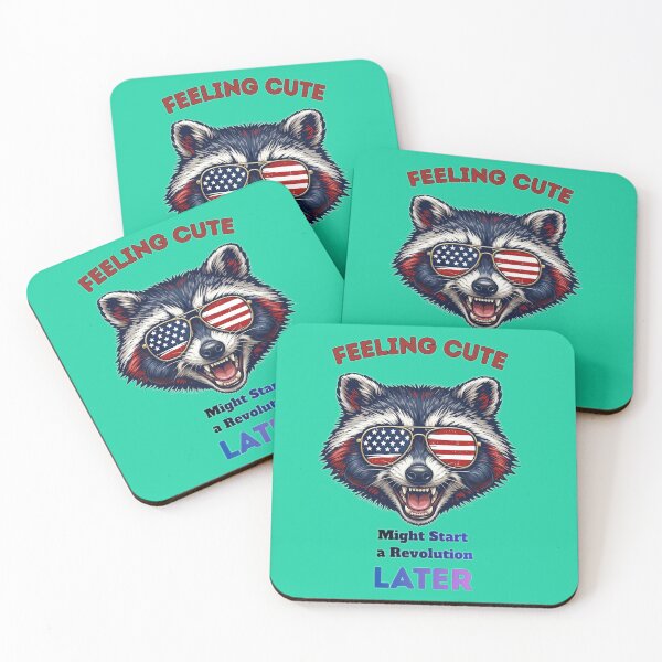 Item preview, Feeling Cute Might Start a Revolution Later 4th July Raccoon designed and sold by Julitasells.