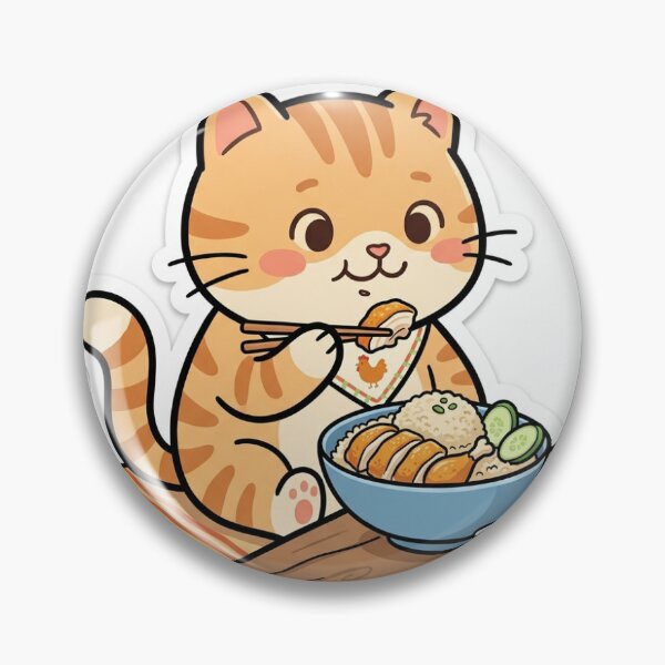 Item preview, Cute and adorable cat eating chicken rice designed and sold by pradyunnel.