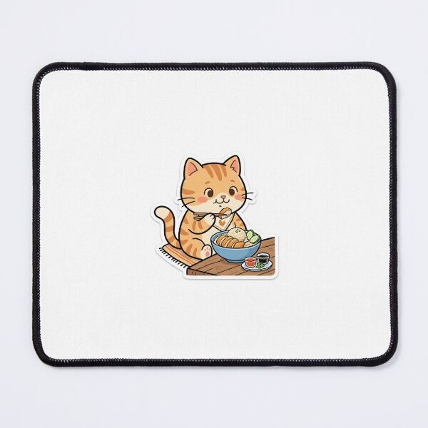 Item preview, Cute and adorable cat eating chicken rice designed and sold by pradyunnel.
