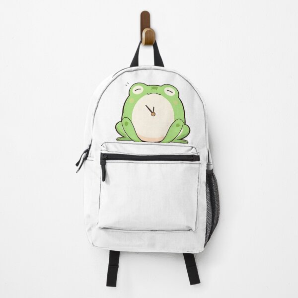 Item preview, Running Late Frog — Funny Kawaii Meme Sticker designed and sold by tommysworks.