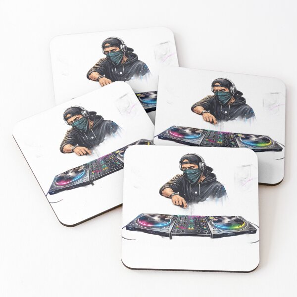 Item preview, Masked DJ in Neon Beats – Urban Mix Master designed and sold by Artisan Finds Online.