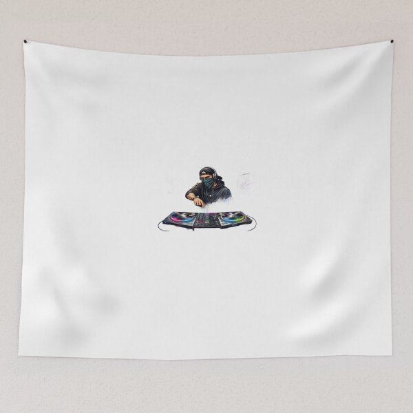 Item preview, Masked DJ in Neon Beats – Urban Mix Master designed and sold by Artisan Finds Online.