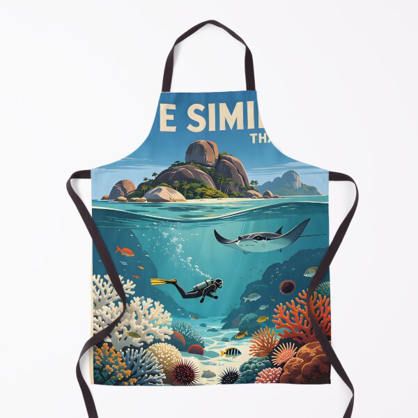 Item preview, Similan Islands Thailand Retro Sunset Travel Poster – Andaman Sea Coastal Artwork designed and sold by Spirit of Siam.