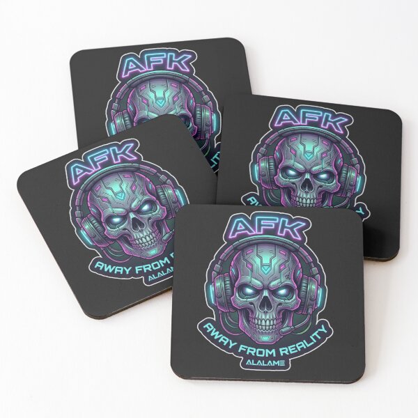 Item preview, AFK Away From Reality - Funny Cyberpunk Gamer Skull Sticker designed and sold by alalame.