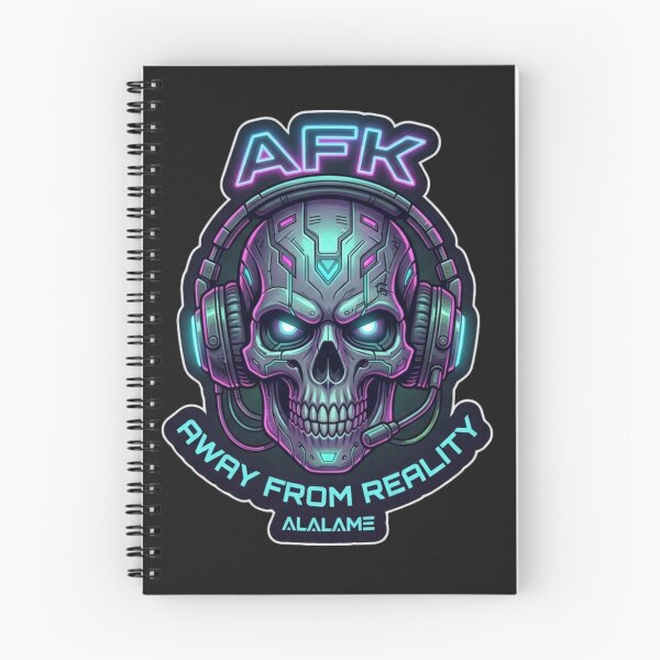Item preview, AFK Away From Reality - Funny Cyberpunk Gamer Skull Sticker designed and sold by alalame.