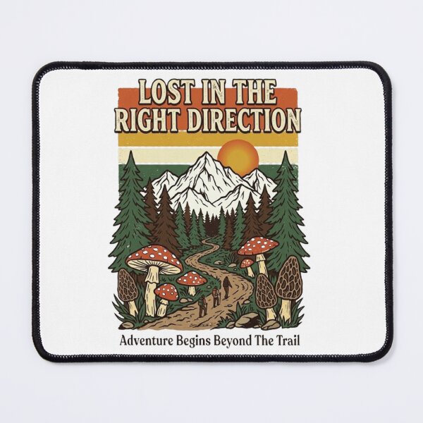 Item preview, Lost in the Right Direction Vintage Hiking Mushroom Forest Retro Design designed and sold by CreativeNest Prints.