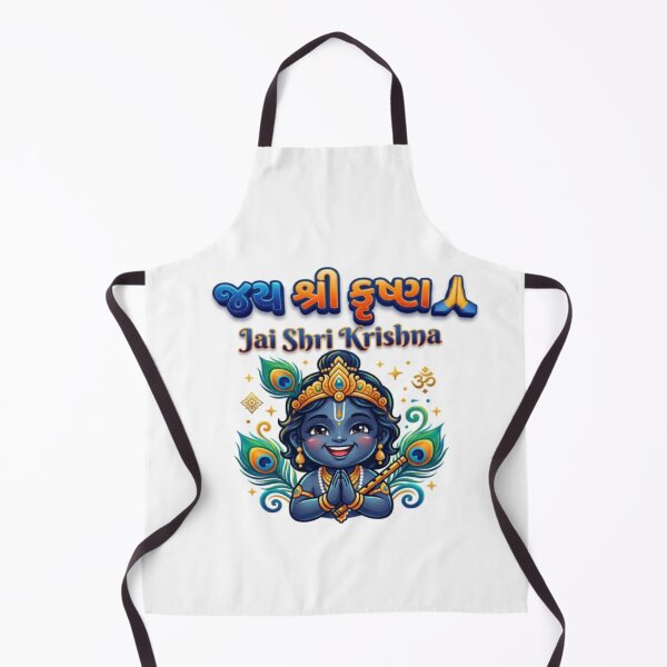 Aperçu de l'œuvre Sticker Jai Shri Krishna | Adorable Bébé Krishna | Design Spirituel Hindou créée et vendue par BhaktiVerse.