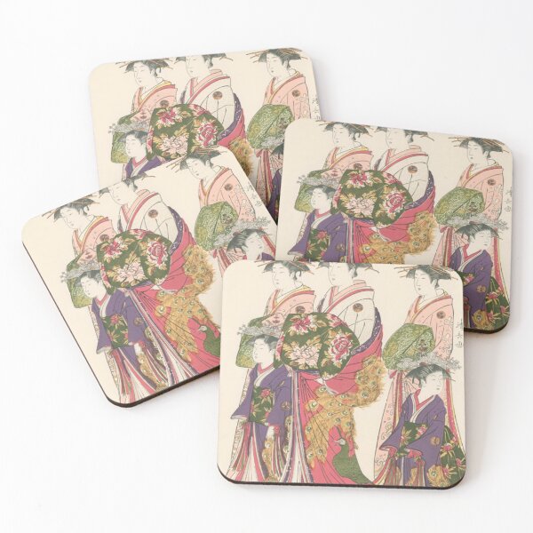 Item preview, Oiran Takigawa Kimono Fashion - Torii Kiyonaga Ukiyo-e designed and sold by vekotpu.