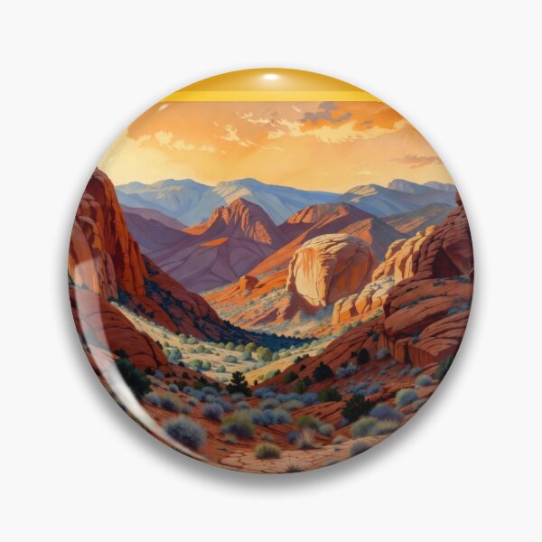 Item preview, Vibrant Golden Hour Desert Canyon – Majestic Red Rock Landscape Canvas Print designed and sold by Nexus Space.