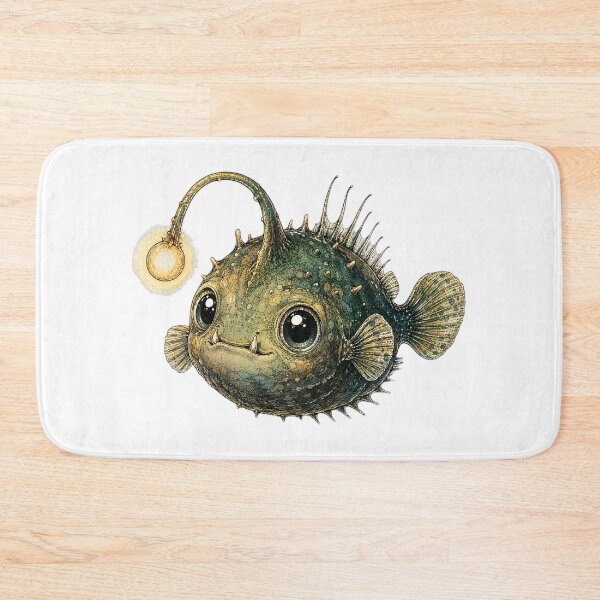 Item preview, Cute Vintage Anglerfish Sticker - Deep Sea Fish with Glowing Lure designed and sold by PND7777.