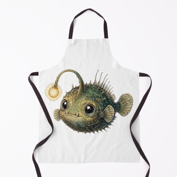 Item preview, Cute Vintage Anglerfish Sticker - Deep Sea Fish with Glowing Lure designed and sold by PND7777.