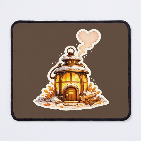 Item preview, Cozy Lantern Cottage | Whimsical Fairy House Cottagecore Autumn Illustration designed and sold by Iras-Art-Corner.