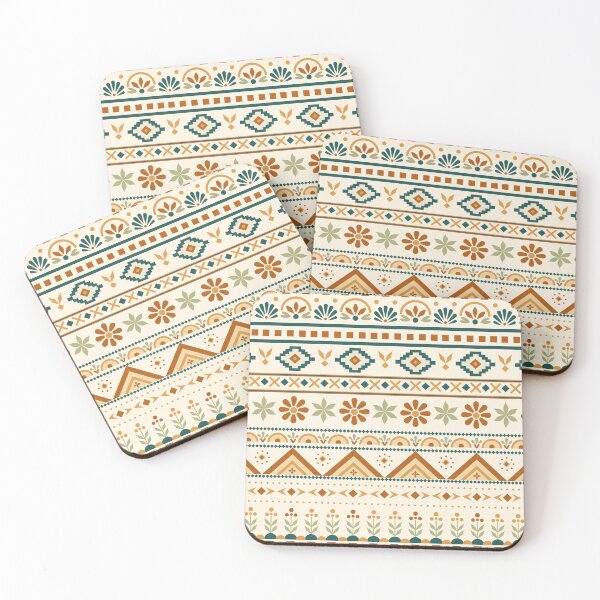 Item preview, Bohemian Tribal Floral Border Pattern in Earth Tones designed and sold by WanwisaChuenlom.