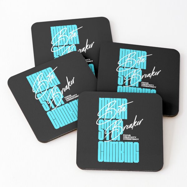 Item preview, Beta Breaker print "Never stop climbing" motivational design designed and sold by Bouldershop.
