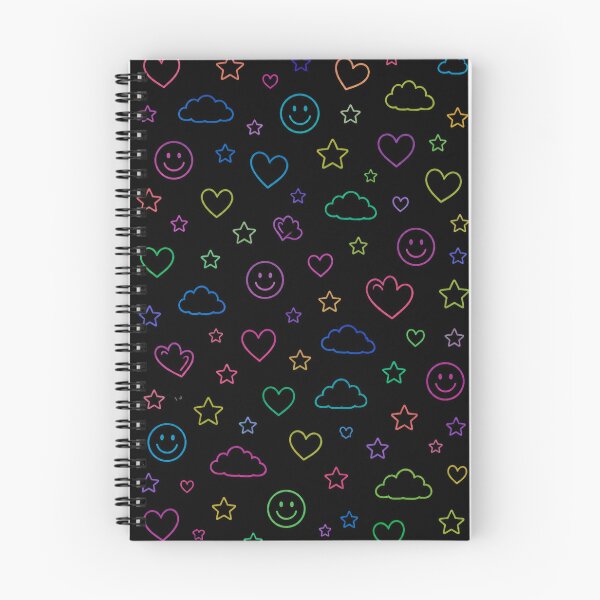 Item preview, Neon Doodle Pattern Black Background designed and sold by VibePrints101.
