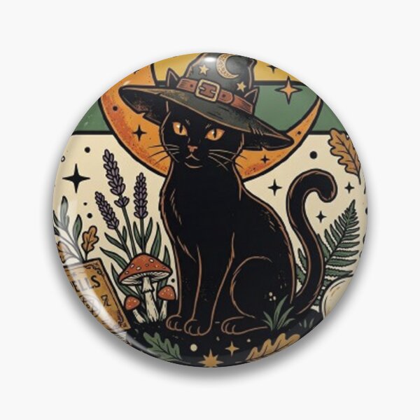 Item preview, Powered by Moonlight & Mischief Vintage Black Cat Witch Retro Design designed and sold by CreativeNest Prints.
