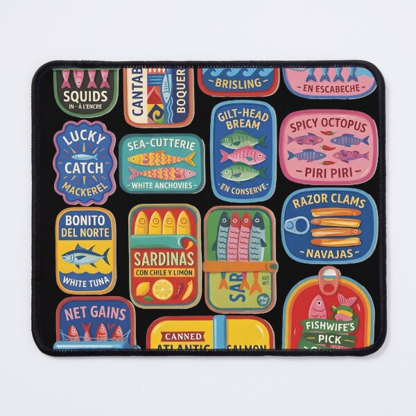 Item preview, Vibrant Retro Tinned Fish Aesthetic Pattern Illustration designed and sold by ayatstudio.