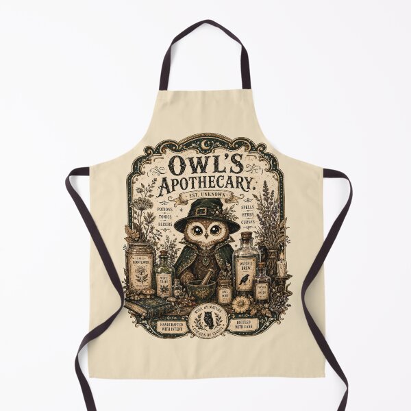 Item preview, Owl's Apothecary T-Shirt, Vintage Owl Herbalist Shirt, Dark Academia Owl Tee, Cottagecore Witch Shirt, Botanical Owl Graphic Tee designed and sold by MaynyStudio.