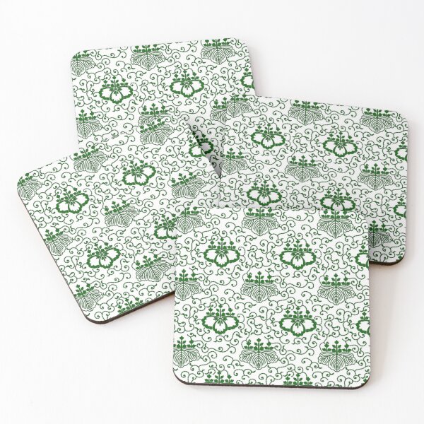 Item preview, Japanese Kiri Karakusa Pattern - Traditional Green and White designed and sold by vekotpu.