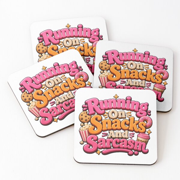 Item preview, Running on Snacks and Sarcasm - Funny Food Quote designed and sold by GoverArt.