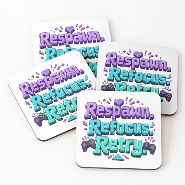 Item preview, Respawn Refocus Retry - Gamer Motivation Quote designed and sold by GoverArt.