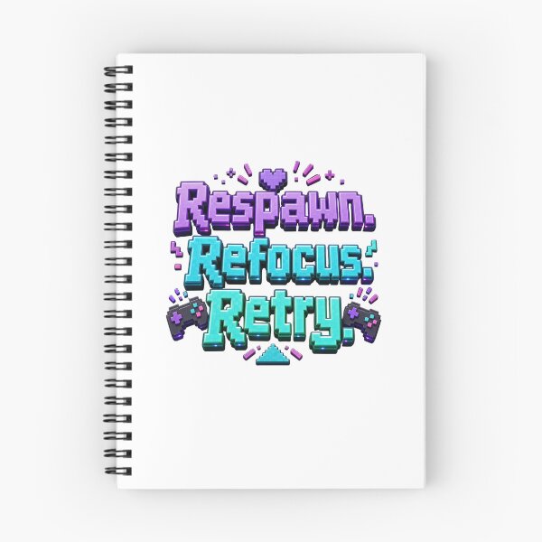 Item preview, Respawn Refocus Retry - Gamer Motivation Quote designed and sold by GoverArt.