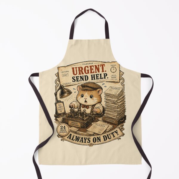 Item preview, **SEO Title**  Urgent Send Help Hamster T-Shirt, Vintage Telegraph Hamster Shirt, Morse Code Operator Tee, Cute Retro Office Graphic, Funny Telegraph Animal Gift designed and sold by MaynyStudio.
