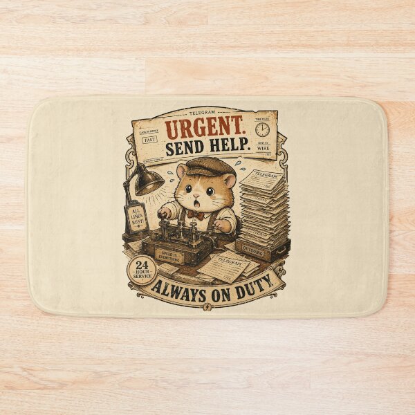 Item preview, **SEO Title**  Urgent Send Help Hamster T-Shirt, Vintage Telegraph Hamster Shirt, Morse Code Operator Tee, Cute Retro Office Graphic, Funny Telegraph Animal Gift designed and sold by MaynyStudio.