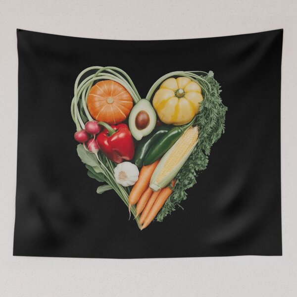 Item preview, Watercolor Fruit and Vegetables Heart Gardening Vegan Food designed and sold by SapfireStuArt.